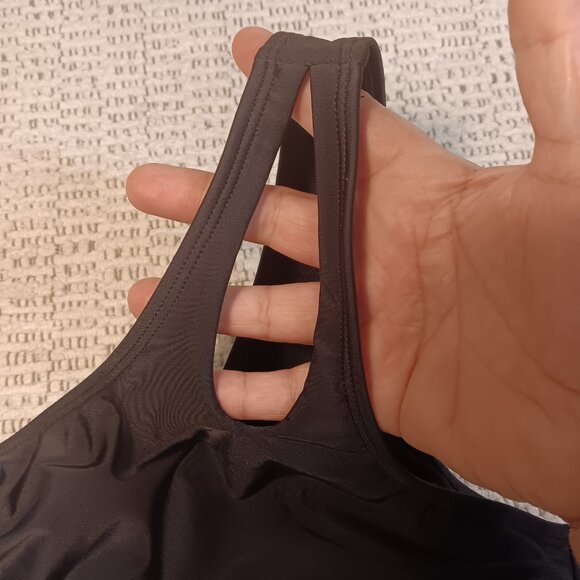 Cupshe women's black 1 shoulder 'Tummy Contouring' one piece swimsuit sz L - NWT - Picture 3 of 13